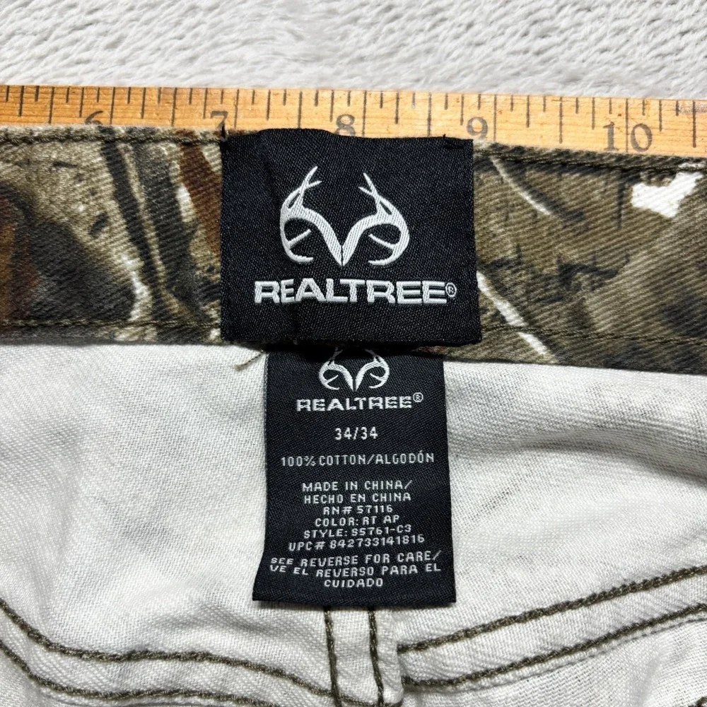 REALTREE AP HD Hunting Denim Jeans PANTS Mens 32x32 Straight Leg Camo Camouflage